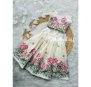 Kids’ Hand-Painted Lotus Lehenga Set