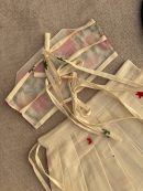 Cream Floral Embroidered Lehenga Choli Set for Girls