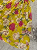Girls Yellow Floral Crop Top & Skirt Set